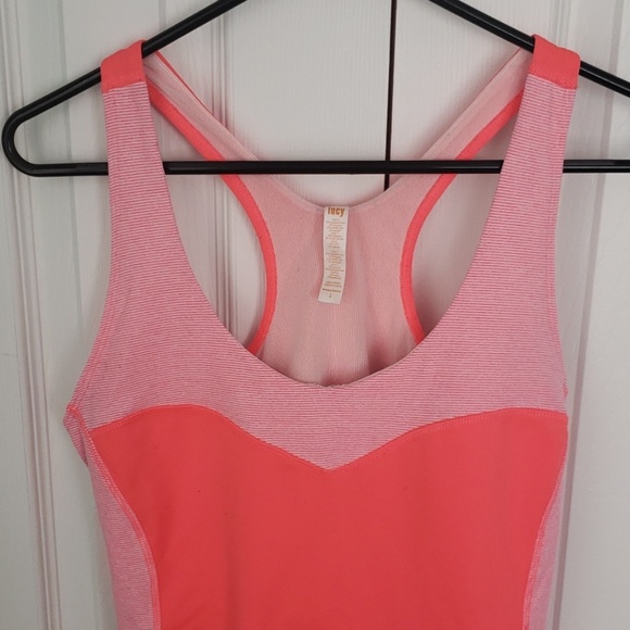 Lucy Tops - Lucy bright coral athletic racerback tank - LG